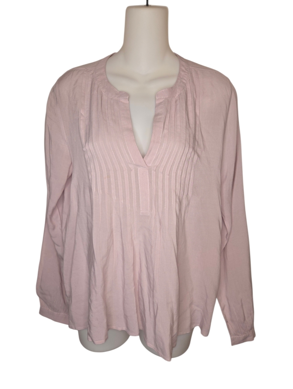 Velvet by Graham & Spencer Pleated V-Neck Blouse, Size XS